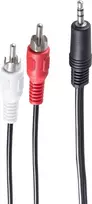 Garso laidas ShiverPeaks BS30832-10 10m 3,5mm 2x RCA juodas