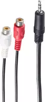 Garso kabelis ShiverPeaks BS30771-1.5 1,5 m 3,5 mm į 2 RCA juodas
