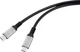 Renkforce USB-C laidas USB4 juodas aliuminio kištukas silikoninis (RF-6805038)