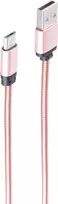 USB laidas ShiverPeaks BS14-11002 1 m USB A – Micro-USB B rožinis auksas
