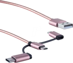 USB laidas ShiverPeaks BS14-50074 1 m USB A / USB-C, Micro-USB B, Lightning