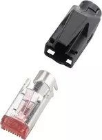 renkforce RJ45 jungtis TM21 CAT 6, ekranuotas kištukas, tiesus, 8P8C H9561.4-10 juoda, 10 vnt.