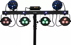 LED PAR šviestuvas EUROLITE KLS Laser Bar Next FX 51741094 — kompaktiškas sceninis prožektorius su integruotais lazeriniais efektais