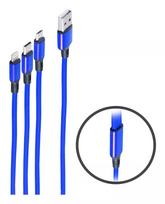 USB laidas ShiverPeaks BS14-50071 1,2 m USB A/USB C / Micro-USB B mėlynas