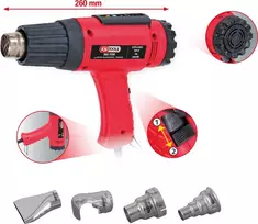 Šilumos pistoletų rinkinys ks tools 960.1190 su 4 antgaliais