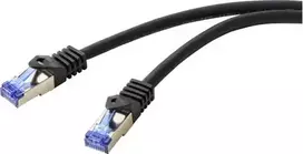Renkforce RF-6830462 RJ45 tinklo kabelis, jungiamasis kabelis CAT 6a S/FTP 2,00 m juodas 1 vnt.
