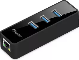 Fantec UMP-3UE1000 - Tinklo adapteris - USB 3.0 - Gigabit Ethernet x 1 + USB 3.0 x 3 - Juoda (1959)