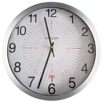 UNiLUX lauko radijo bangomis valdomas sieninis laikrodis, 355 mm, sidabrinis, atsparus orui