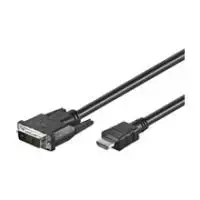 Wentronic Goobay HDMI™ / DVI-D laidas, juodas, 1 m – 19 polių HDMI™ kištukas > DVI-D (18+1) kištukas (50579)