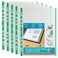 A4 dokumentų segtuvas Elba Oxford 100206877, skaidrus su žalia sustiprinta briauna