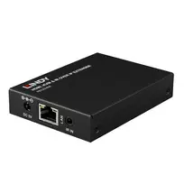 Lindy HDMI, KVM ir IR per IP plėtiklis, imtuvas ir siųstuvas, 150 m, Cat5e/Cat6, juodas, metalinis