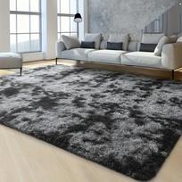Luxury Black Large Area Plush Rug for Living Room Bedroom Fluffy Carpet,Shaggy Soft Bedside Rug Small Bathroom Floor Mat 40x60cm15.7x23.6in balta