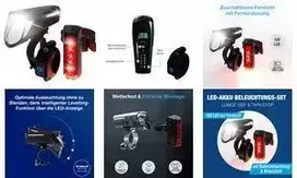 Dviračio žibintų rinkinys FISCHER FAHRRAD PLUS 100/130 LED Juodas – priekinis 100 lm / galinis 130 lm