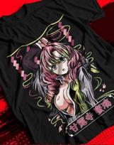 kukushibo T-Shirt Demon Slayer Horror Manga Anime Gifts Shirt All Size M gray