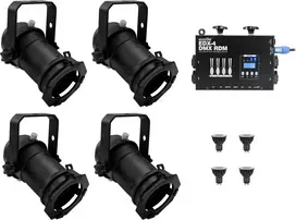 PAR-16 Spot rinkinys EUROLITE dim2warm EDX-4 DMX RDM LED dimerinis blokas
