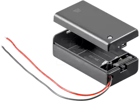 Wentronic Goobay 1x 9V blokinis akumuliatoriaus laikiklis, juodas - laisvi kabelio galai, atsparus vandeniui (48171)