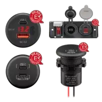 RAM Mounts Einbaucharger Bare Wire Ends LED USB-A/USB-C (560027)
