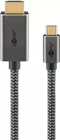 Goobay USB-C į HDMI pintas laidas 4K 60 Hz 3 m juodas sidabrinis (75701)