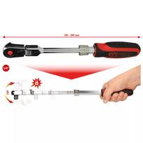 KS Tools 914.1420 1/4" SlimPOWER teleskopinė perjungiama terkšlė su 72 dantukais