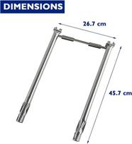 Grihero 45,7 cm dujinio grilio degiklis, skirtas Weber Spirit I & Ii 210 atsarginėms dalims, 69785 nerūdijančio plieno degiklio vamzdeliai, skirti Weber Spirit E210 S210 E220 S220 serijos dujiniams griliams (su priekiniais degiklio reguliavimo rankenėlėmi