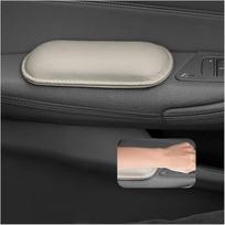 2PCS Car Door Armrest Pads,Soft Leather+Memory Foam Car Knee Pads For Arm Support&Protect Elbow And Knee,Universal Car Elbow Pads Car Accessories pilka spalva
