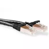 ACT Black 20 m S/FTP CAT6A patch laidas, apsaugotas nuo užkabinimo, su RJ45 jungtimis