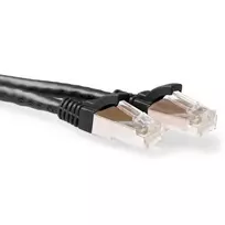 ACT Black 1 m LSZH SFTP CAT6A patch kabelis su apsaugotais RJ45 jungtimis
