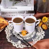 Plastikiniai kavos puodeliai 8 oz kavos puodeliai su rankena Baltas aukso kraštas Vienkartinis arbatos puodelis Sriubai, Espresso puodelis, Arba šaltiems gėrimams white