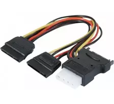 ATEN 147557 SATA kabelis 0,3 m SATA 15 kontaktų 2 x SATA 15 kontaktų + Molex (4 kontaktų) Įvairių spalvų, Juoda