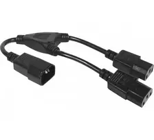 Hypertec 808430-HY maitinimo laidas juodas 0,3 m C14 kištukas 2 x C13 lizdai