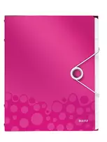 Segtuvas Leitz Divider Book WOW PP 12 skirtukų, A4, polipropilenas, metalinis, rožinis, 200 lapų, 265 mm, 17 mm