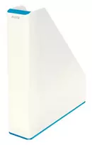 Leitz WOW dviejų spalvų žurnalų dėklas, mėlyna, balta, plastikas, A4, 272 mm, 318 mm, 430 g