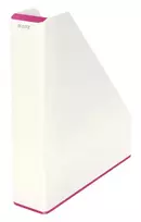 Leitz WOW dvispalvis žurnalinis segtuvas, rožinė/balta, A4, plastikinis