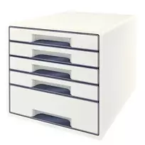 Leitz WOW Cube stalčiaus spintelė su 5 stalčiais, plastikas, balta, 1 vnt., 270 mm, 287 mm