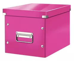 Leitz Storage Box Click & Store WOW Cube Medium, fuksija, kartoninė, 260 mm, 260 mm, 240 mm