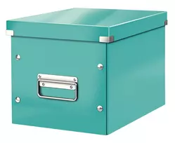 Leitz Storage Box Click & Store WOW Cube Medium, Turquoise, Kartoninė dėžė, 260 mm, 260 mm, 240 mm