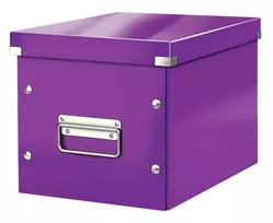 Leitz Storage Box Click & Store WOW Cube Medium, violetinė, kartoninė, 260 mm, 260 mm, 240 mm