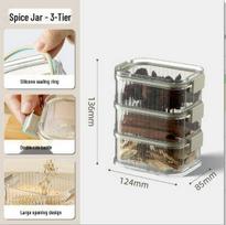 Kitchen Seasoning Storage Box Set - Food Grade Spices and Chili Sealed Jars gray