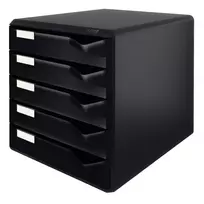 Leitz Post Set dokumentų dėžutė, juoda, A4, A5, A6, 5 stalčiai