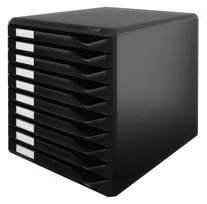 Leitz Form Set dokumentų dėžutė, juoda, A4, A5, A6, portretinė, 10 stalčių