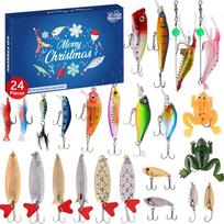 Fishing Tackle Advent Calendar 24 Days Advent Calendar Fishing Tackle Box Creative Christmas Gifts Countdown Premium gray