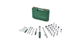 Bosch 1600A02Z9G 1/2 + 1/4 galvučių rinkinys su terkšle, 56 vnt., žalias