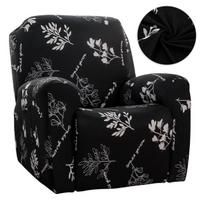 Floral Recliner Sofa Furniture Case Stretch Reclining Sofa Furniture Slipcovers For Family Room Detachable Lazy Boy Relax Armchair Case Home Decor 1 Seat gray
