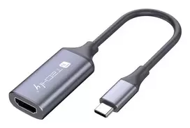 Techly I-USB-VIDEO-C4K vaizdo kabelio adapteris HDMI A tipo (standartinis) USB Type-C sidabrinis