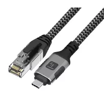 Techly ICOC U3C-RJ45-020 tinklo kabelis sidabrinis, juodas 2 m Cat6 F/UTP (FTP)