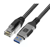 Techly ICOC U3A-RJ45-050 tinklo kabelis 5 m Cat6 F/UTP (FTP) sidabrinis, juodas