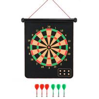 Magnetic Dart Board Set with 12 Magnetic Darts Safe Indoor Outdoor Dart Games Roll-Up Double-Sided Design Perfect Christmas Gift black