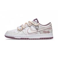 Nike Dunk Ancient And Mischievous Leather Low top Skateboard Shoes Men's Beige White Pink DV0833-112(Team1068-) 40 white