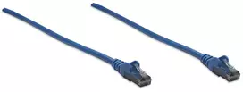 Intellinet tinklo jungiamasis kabelis, Cat6, 10 m, mėlynas, CCA, U/UTP, PVC, RJ45, auksu dengti kontaktai, su apsauga nuo užkabinimo, su gaubtuku, viso gyvenimo garantija