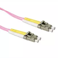 ACT 0,25 m LSZH daugiamodis 50/125 OM4 šviesolaidinis patch laidas duplex su LC jungtimis